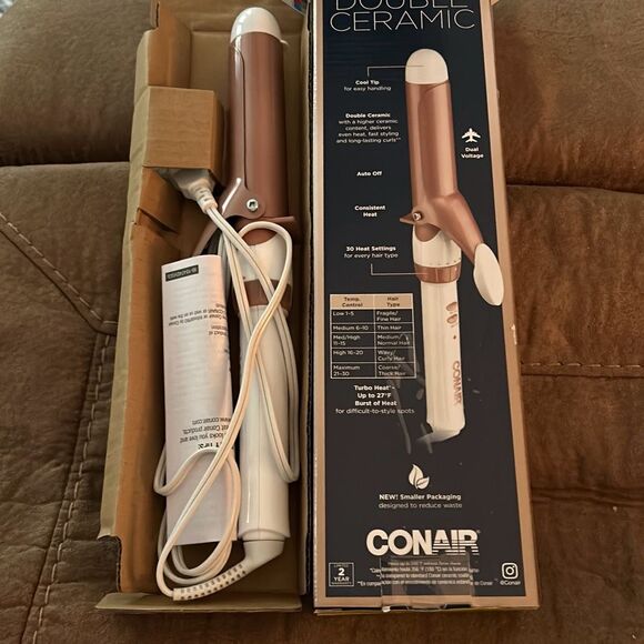 Conair Other - Conair Double Ceramic 1 1/4-Inch Curling Iron, 1 ¼ inch barrel produces loose cu